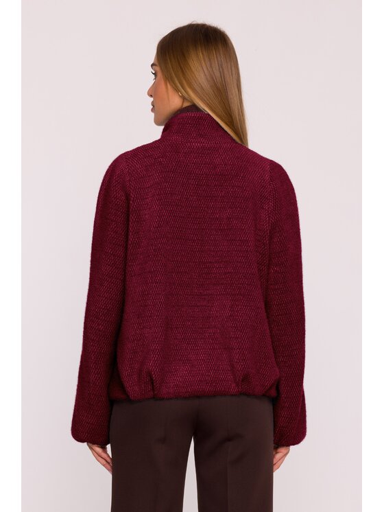 Made of Emotion Made of Emotion Kurtka przejściowa M885 Bordowy Casual Fit