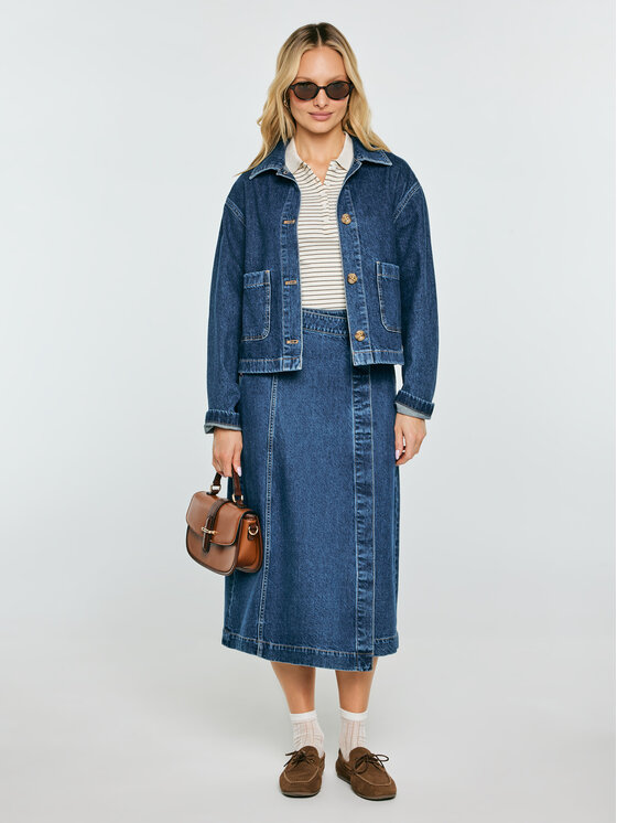 BIG STAR BIG STAR Kurtka jeansowa AUBREY Granatowy Basic Fit