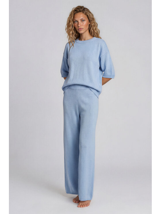 Fobya Fobya Bluzka F3013 Niebieski Basic Fit