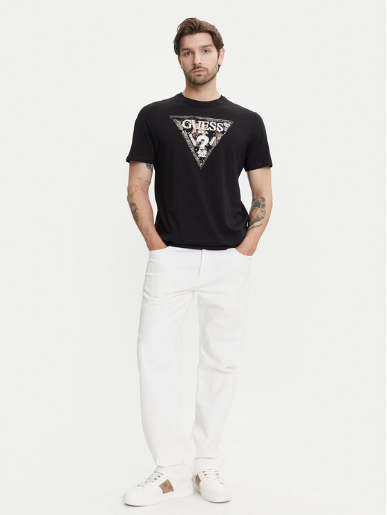 Guess Guess Tričko M5YI15 I3Z14 Čierna Regular Fit