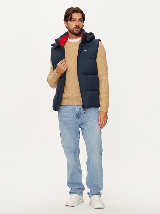 Tommy Jeans Tommy Jeans Prsluk Essential DM0DM20465 Tamnoplava Regular Fit
