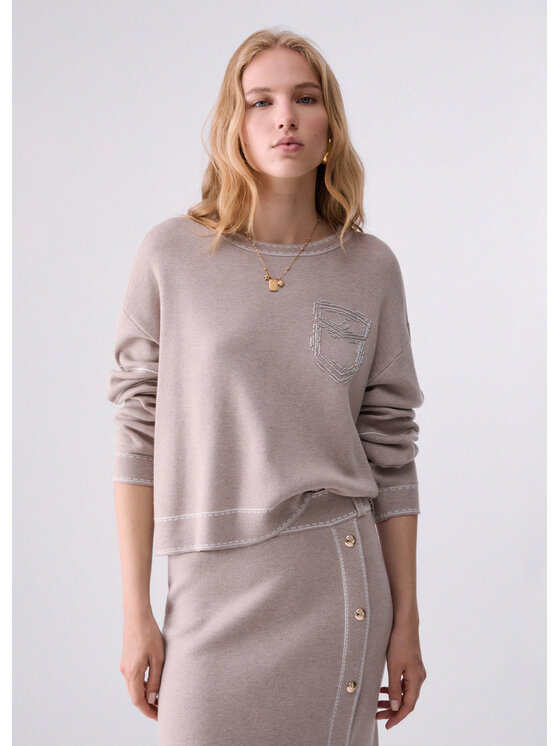Liu Jo Liu Jo Felpa TF6180MS59LD3034 Beige Regular Fit