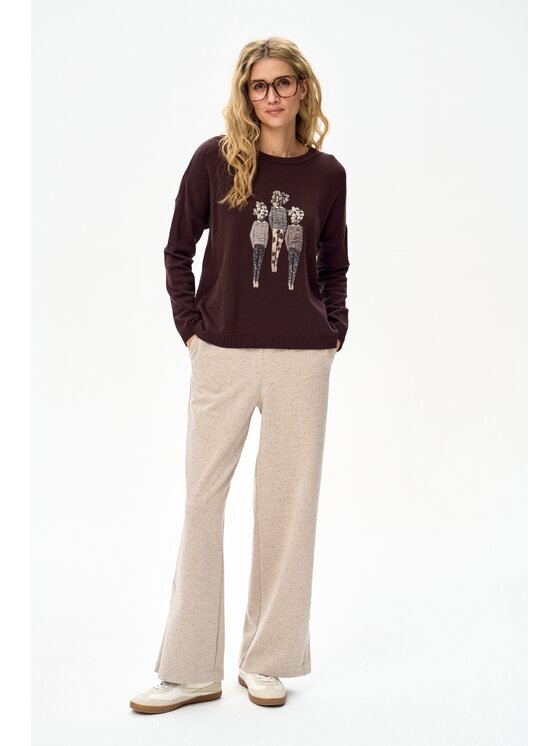 blue shadow blue shadow Sweter Pax Brązowy Regular Fit