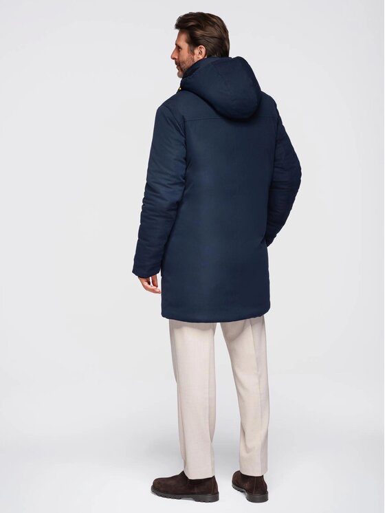 Ombre Ombre Parka OM-JAPJ-0287 Granatowy Regular Fit