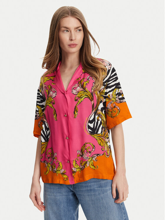 Versace Jeans Couture Košeľa 78HAL2P9 Ružová Relaxed Fit
