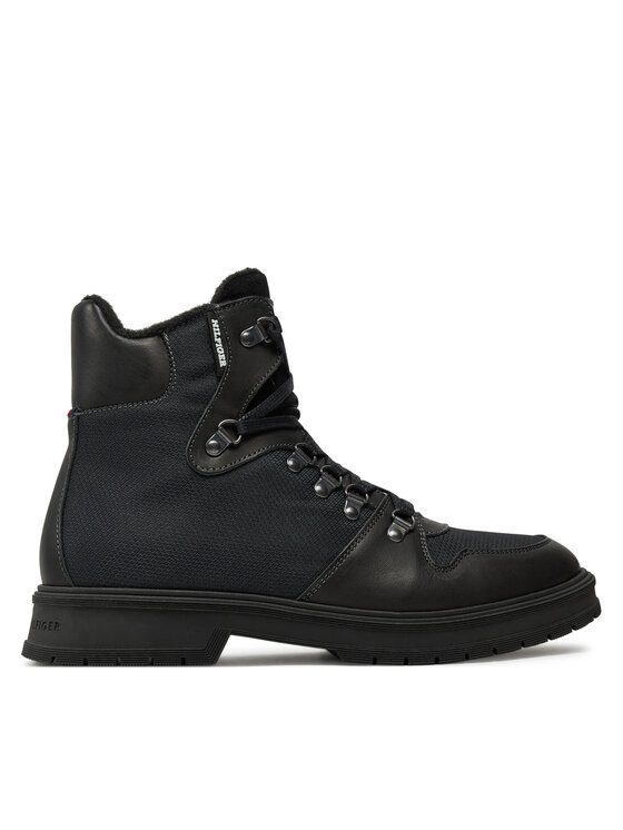 Tommy Hilfiger Tommy Hilfiger Kotníková obuv Hilfiger Warm Cordura Mix Boot FM0FM05180 Černá