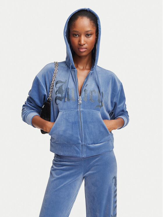 Juicy Couture Juicy Couture Bluza Old Gothic JCWAS226333 Niebieski Slim Fit