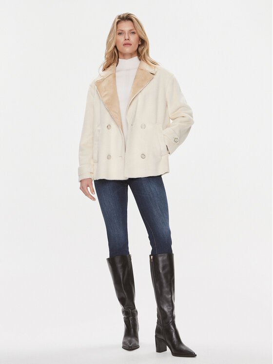 Guess Cappotto in shearling Sabrina W4RL37 WFZV0 Beige Regular Fit Modivo