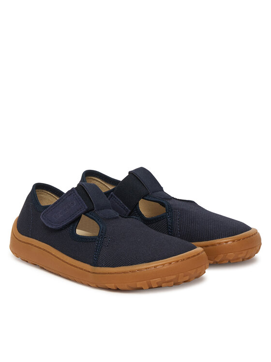 Froddo Froddo Kapcie Barefoot Canvas T-Bar G1700439 S Granatowy