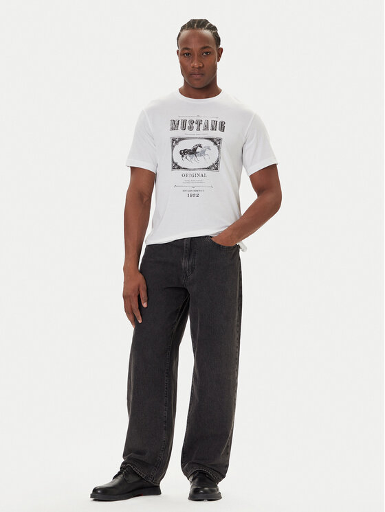 Mustang Mustang Majica Akron 1016864 Bela Relaxed Fit