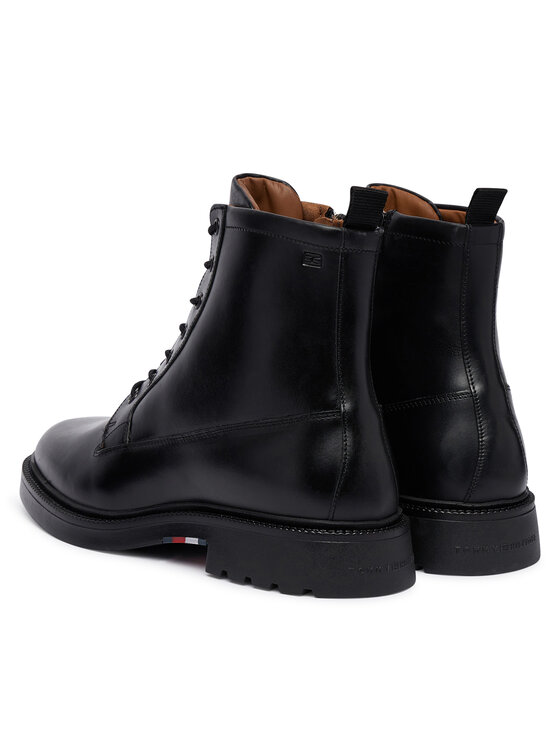 Tommy Hilfiger Tommy Hilfiger Gležnjače Corporate Casual Lth Boot FM0FM06174 Crna