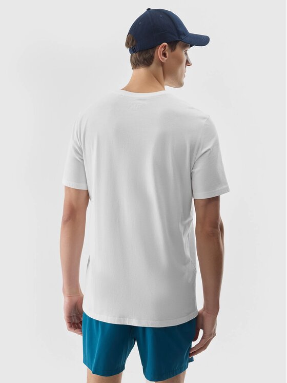 4F 4F T-shirt 4FWSS24 TTSHM1288 10S BIAŁY M Bianco Regular Fit