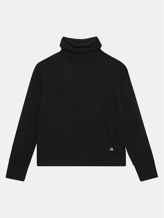 United Colors Of Benetton United Colors Of Benetton Bluză cu gât 106WC200G Negru Regular Fit