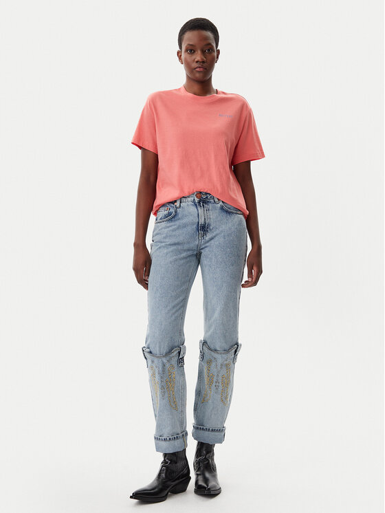 Mustang Mustang Tricou Floris 1016145 Coral Relaxed Fit