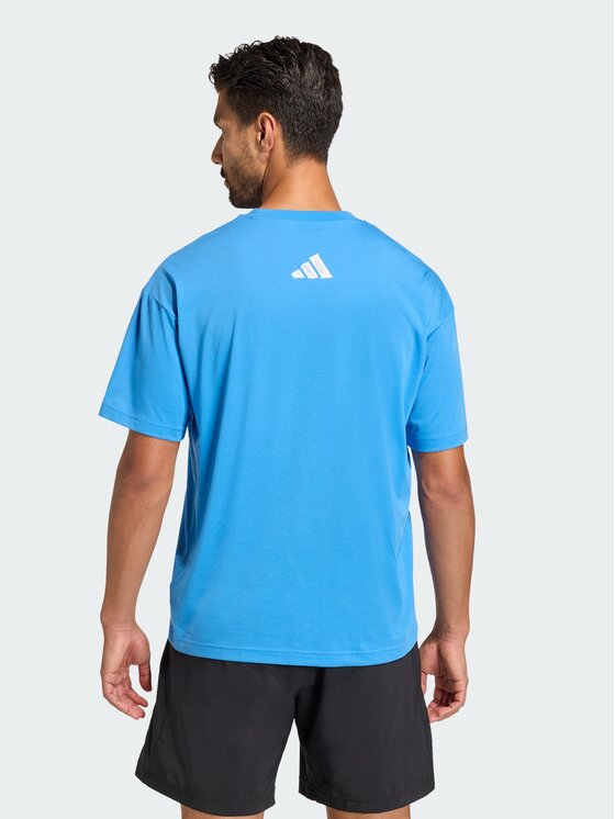 adidas adidas Koszulka techniczna 158937 Niebieski jasny Oversize