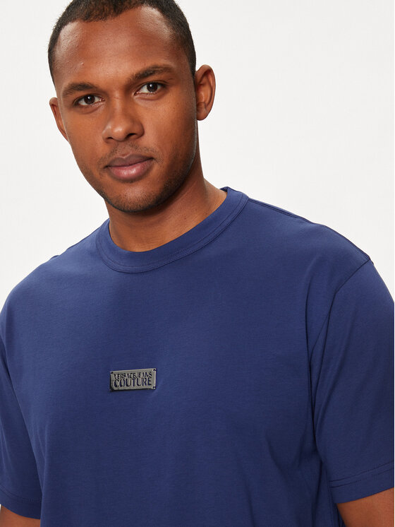 Versace Jeans Couture Versace Jeans Couture T-Shirt 77GAHT08 Granatowy Regular Fit