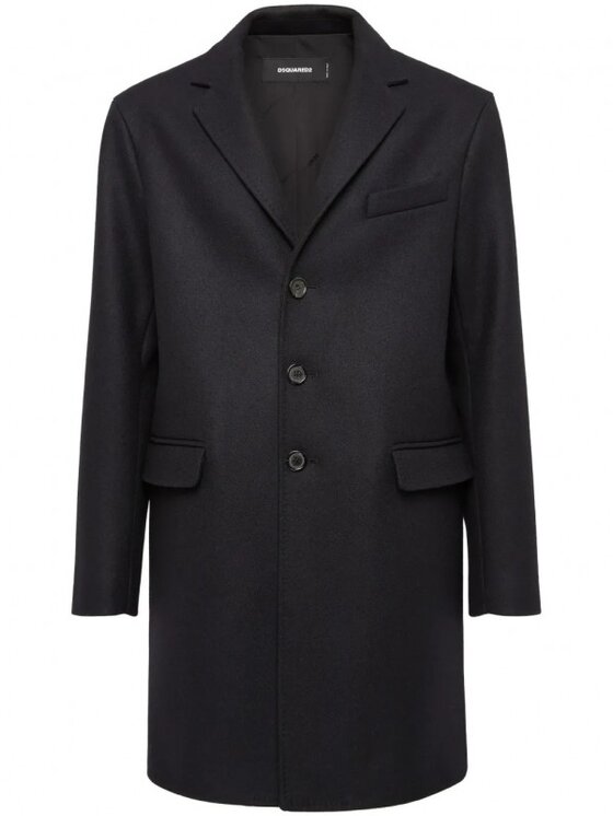 Dsquared2 Dsquared2 Vlnený kabát S74AA0259 S53003 900 Čierna Regular Fit