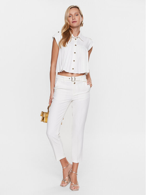 Liu Jo Liu Jo Spodnie materiałowe WA3188 T7896 Écru Slim Fit