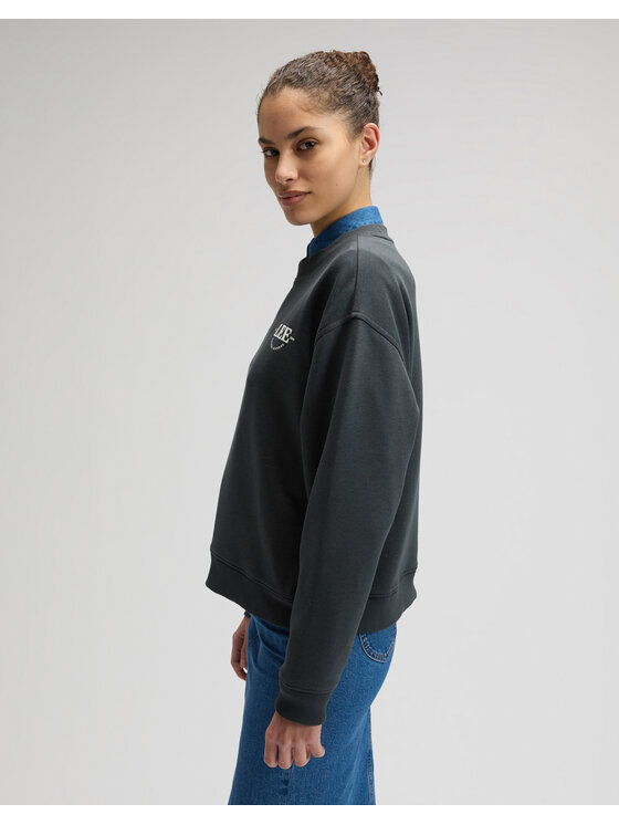Lee Lee Felpa LOGO CREW SWS Nero Regular Fit