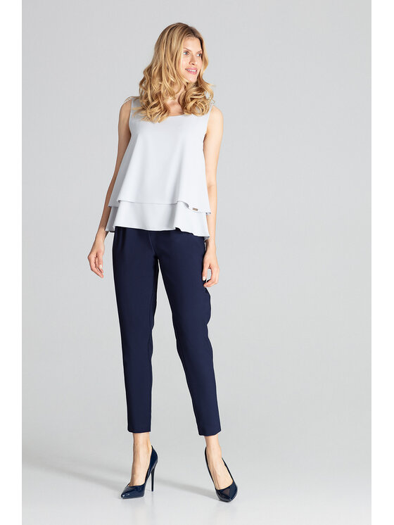 FIGL FIGL Blúzka M679 Sivá Regular Fit