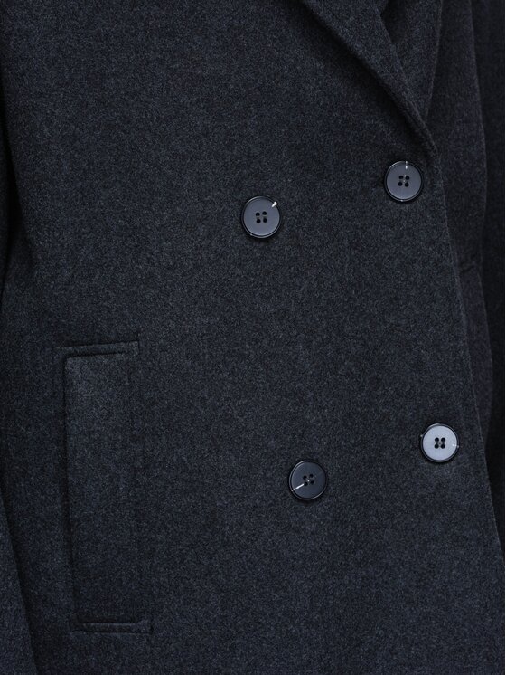 Ombre Ombre Płaszcz przejściowy OW-CT-E0023 Szary ciemny Relaxed Fit