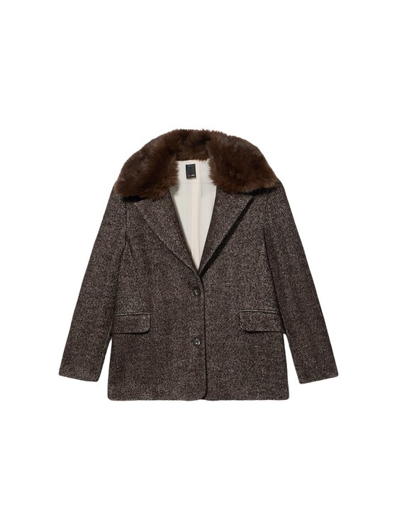 Oltre Oltre Płaszcz zimowy 8014R001311N0Z2 Brązowy Baggy Fit