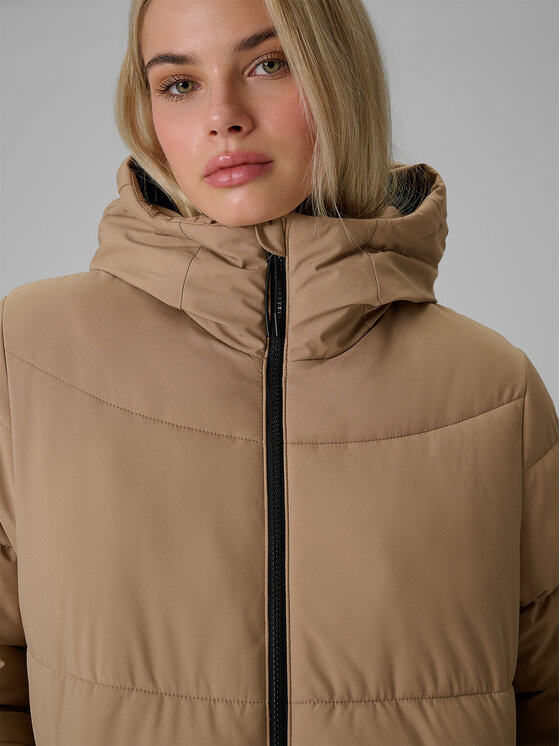 4F 4F Kurtka puchowa URBAN COMMUTER Brązowy jasny Regular Fit