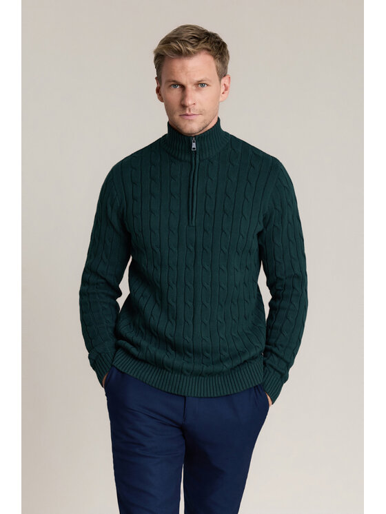 Lancerto Lancerto Sweter Joseph SW073226000004 Zielony Regular Fit