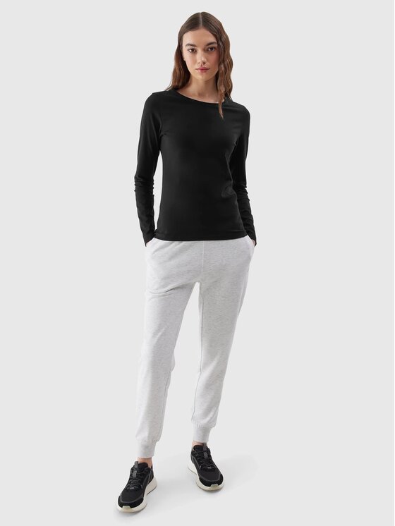 4F 4F Longsleeve 4FWSS24TLONF218-20S-L Czarny Custom Slim Fit