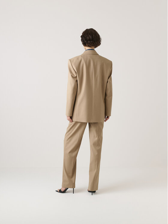 La Mania La Mania Pantalone da abito WOODY Beige Classic Fit