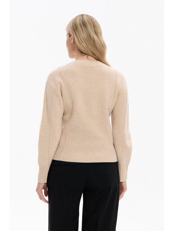Deni Cler Milano Deni Cler Milano Sweter T-DC-S462-F5-90-72-1 Beżowy Regular Fit