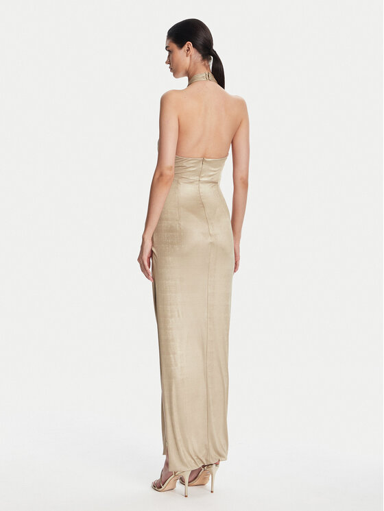 Fracomina Fracomina Večernja haljina FQ25SD3002W798T4 Zlatna Slim Fit