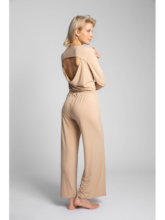 LaLupa LaLupa Spodnie piżamowe LA026 Brązowy Comfortable Fit