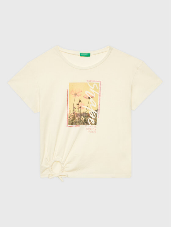 United Colors Of Benetton United Colors Of Benetton T-krekls 3096C10B4 Écru Regular Fit