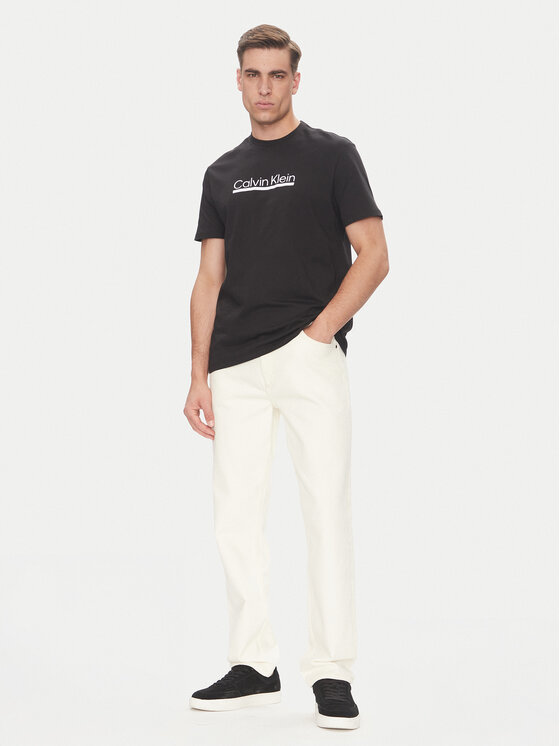 Calvin Klein Calvin Klein Póló Outline Tape Graphic LV04RC852G Fekete Regular Fit