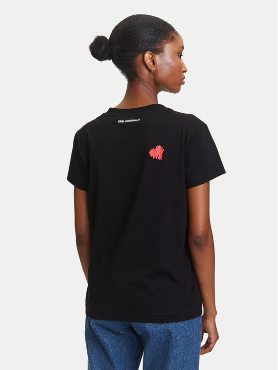 KARL LAGERFELD KARL LAGERFELD T-särk A3W17017 Must Regular Fit