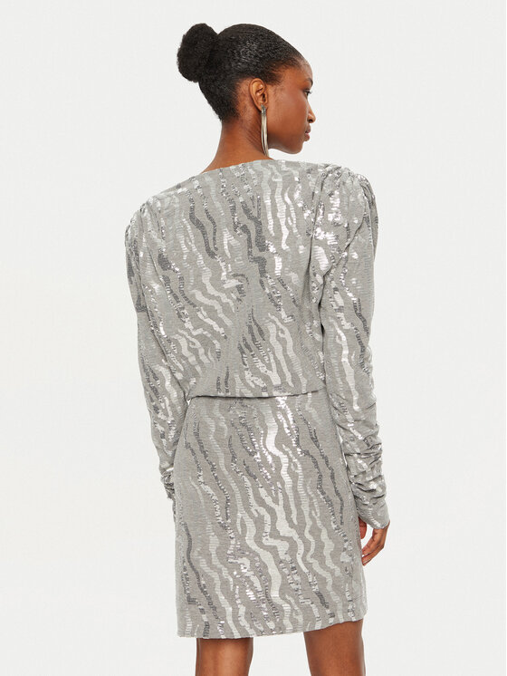 ROTATE ROTATE Coctailkleid 113438720 Silberfarben Regular Fit