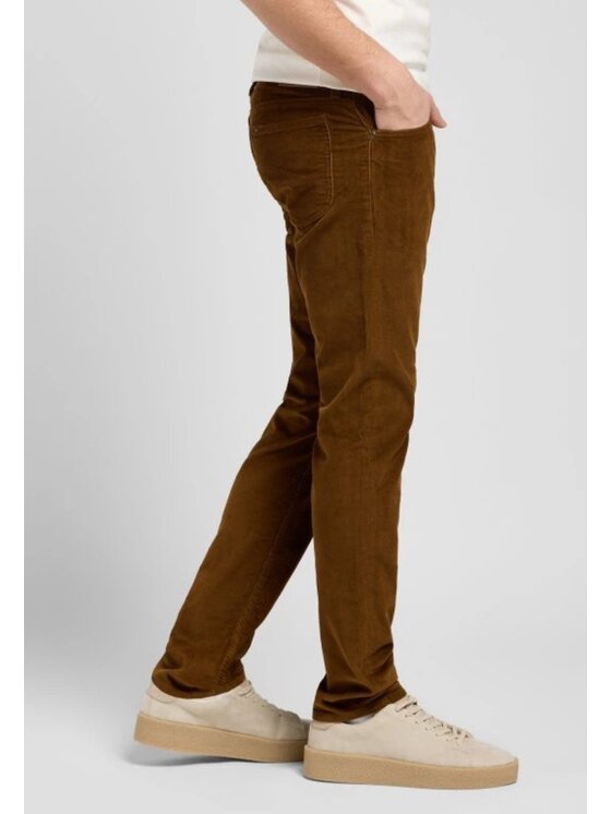 Lee Lee Spodnie materiałowe RIDER Brązowy Slim Fit