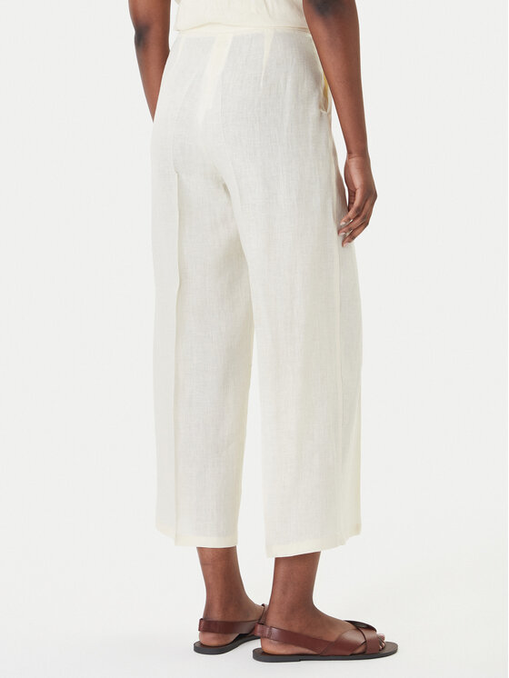 Marella Marella Ohlapne hlače Clava 2615131182 Écru Regular Fit