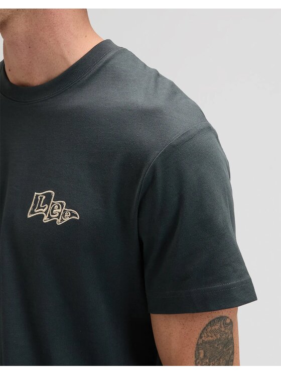 Lee Lee T-shirt FLAG TEE Nero Regular Fit