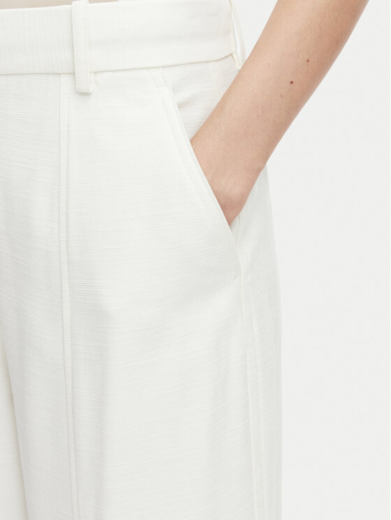 Calvin Klein Calvin Klein Bavlnené nohavice LV044F651G Krémová Straight Fit