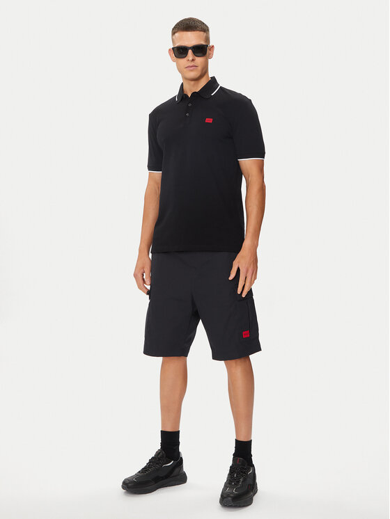HUGO Hugo Polo majica Deresino232 50490775 Črna Slim Fit