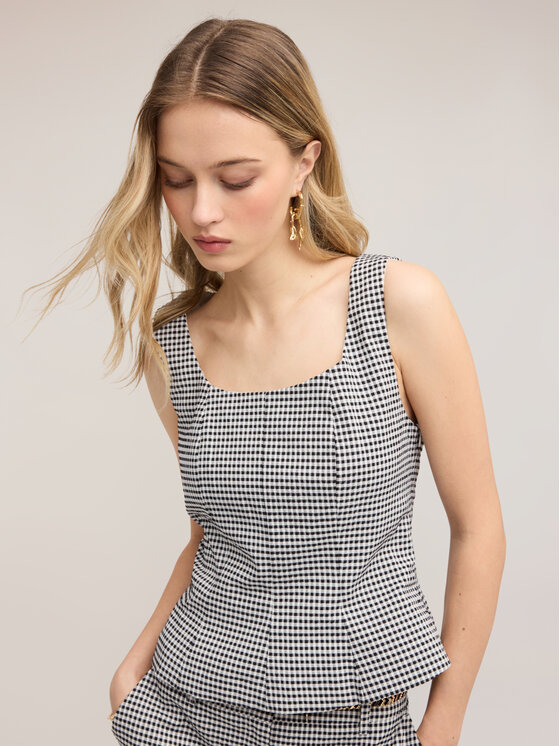 Motivi Motivi Top D076Q000592N0S1 Czarny Regular Fit