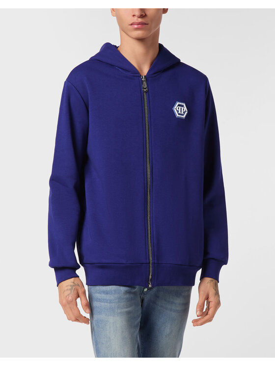 PHILIPP PLEIN PHILIPP PLEIN Bluza 24631 Niebieski jasny Athletic Fit
