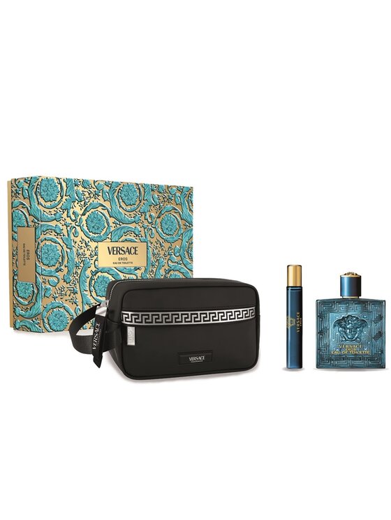 Zestaw zapachowy Versace, Eros zestaw woda toaletowa spray 100ml + woda toaletowa spray 10ml + kosmetyczka
