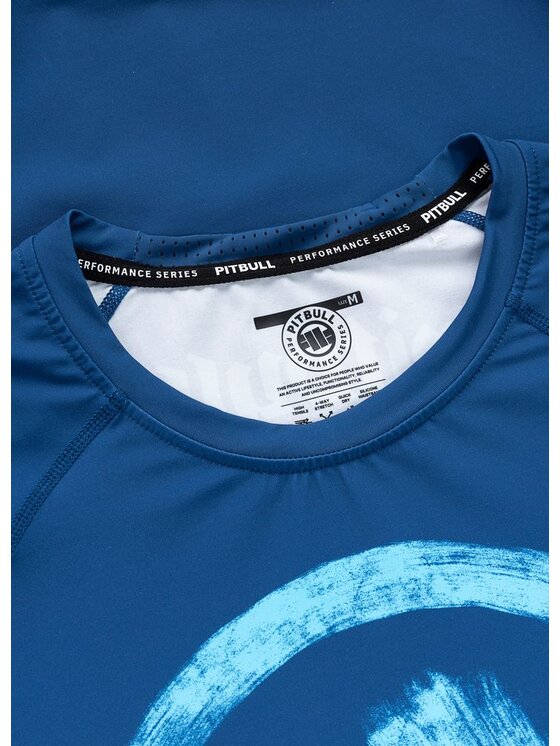 PITBULL PITBULL Koszulka techniczna LOGO PALMS Niebieski Regular Fit