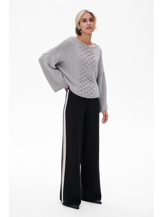 blue shadow blue shadow Sweter Colix Szary Regular Fit