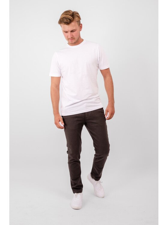 TeeShoppen TeeShoppen Chinosy 'Perform Collection' Brązowy Regular Fit