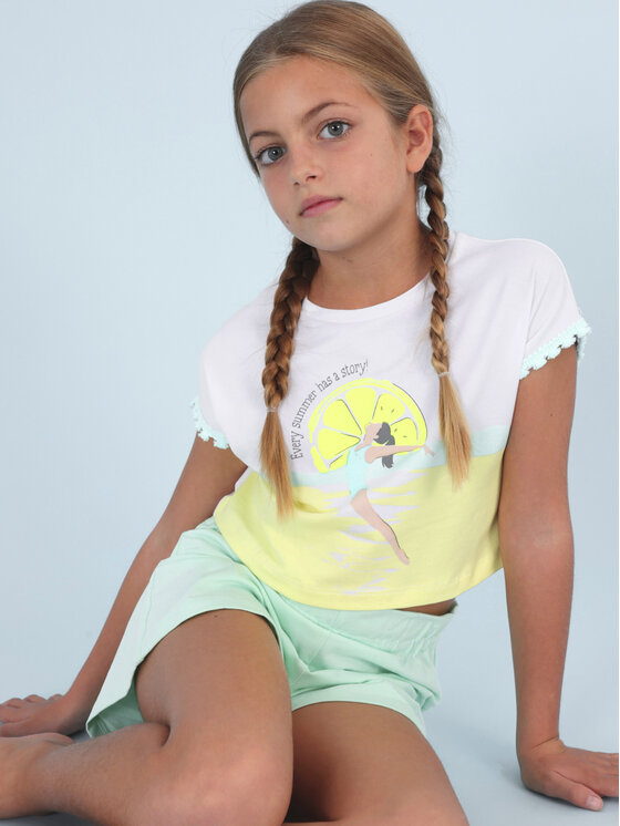 Mayoral Mayoral Komplet t-shirt i spodenki 6247 Kolorowy
