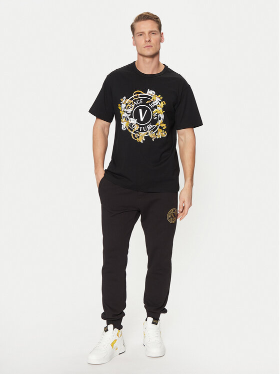 Versace Jeans Couture Versace Jeans Couture T-shirt 78GAHC01 Crna Regular Fit